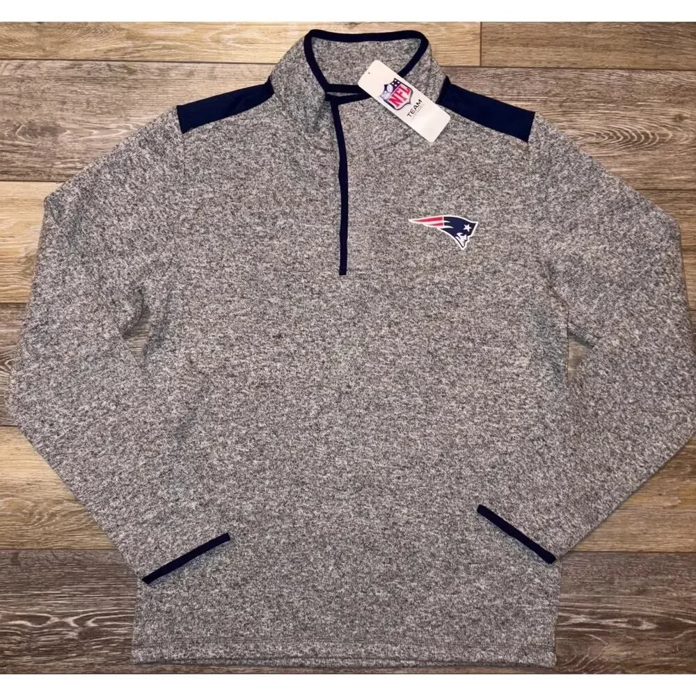 NFL Team Apparel New‎ England Patriots Gray Pullover Sweater Mens M NWT